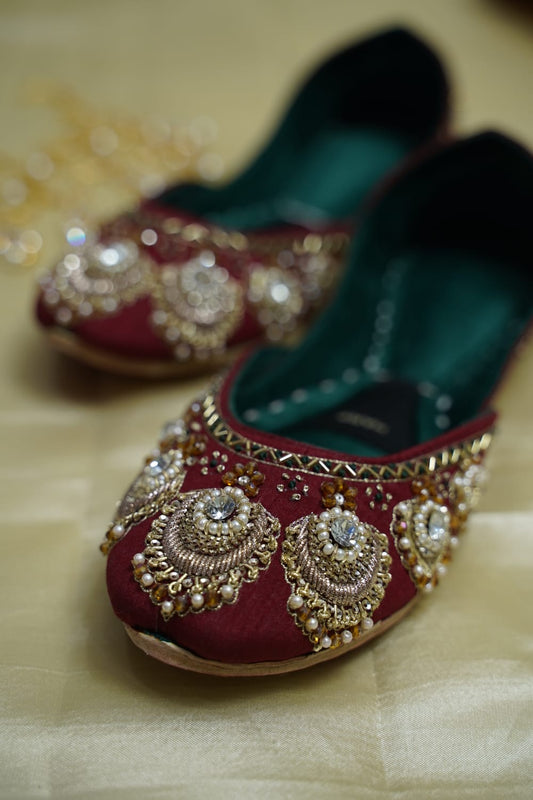 Maroon Zardozi